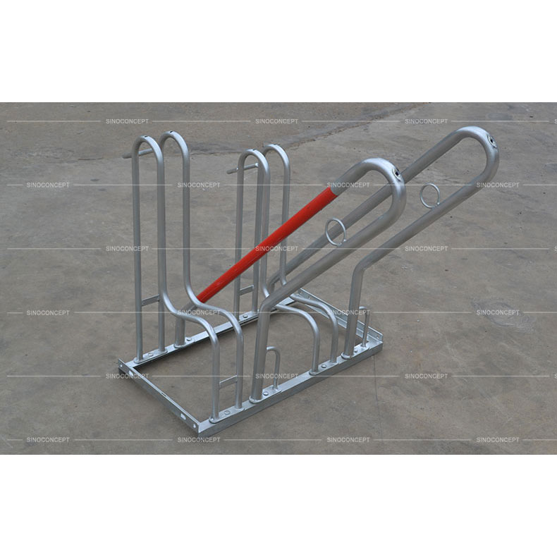 Lockable bike stand 450 type also called floor mounted bike rack made of steel with strong hot-dip galvanised construction for bike parking.