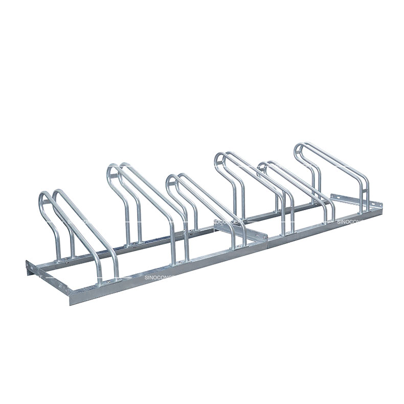 Steel cycle rack 2000 type also called cycle stand with six spaces for outdoor bike parking