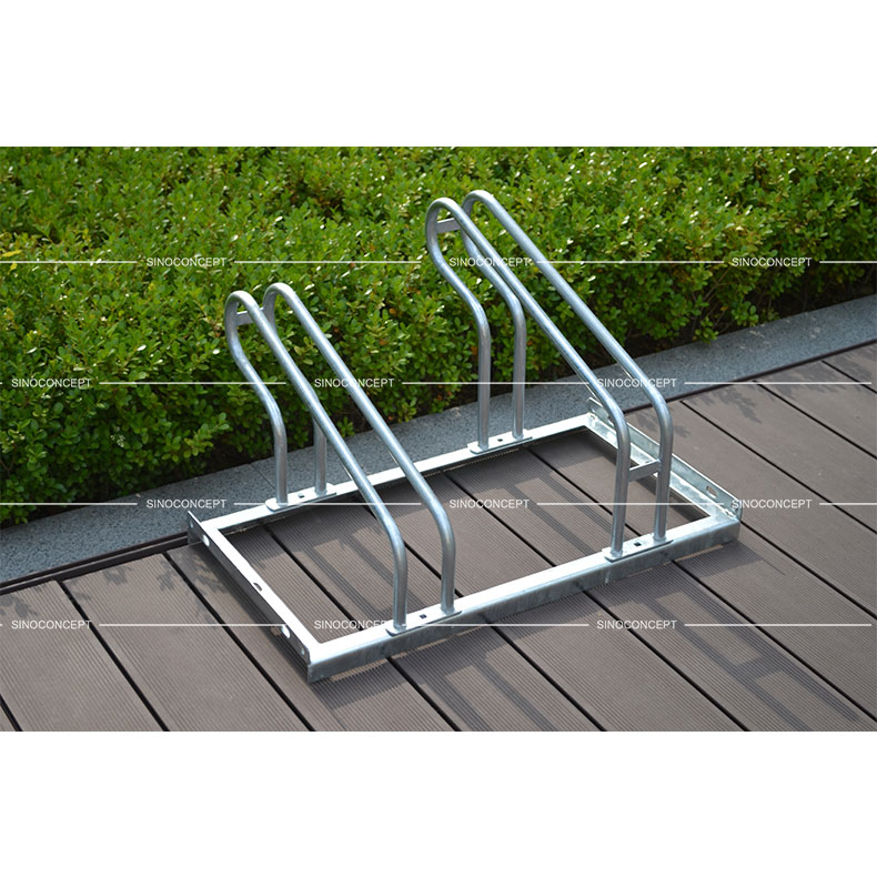 Steel cycle rack 2000 type also called cycle stand with two spaces for outdoor bike parking