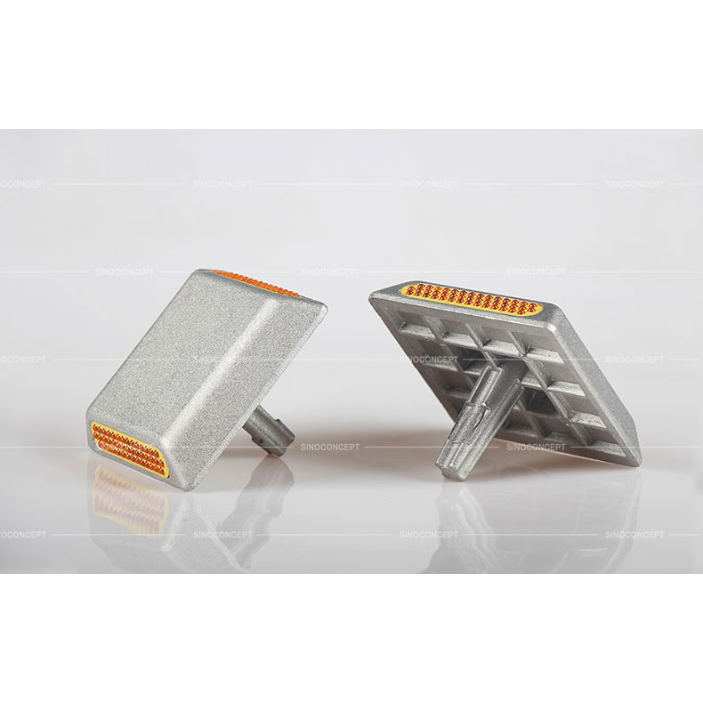 Aluminium road reflectors also called reflective road studs with yellow reflective glass beads used as traffic safety equipment