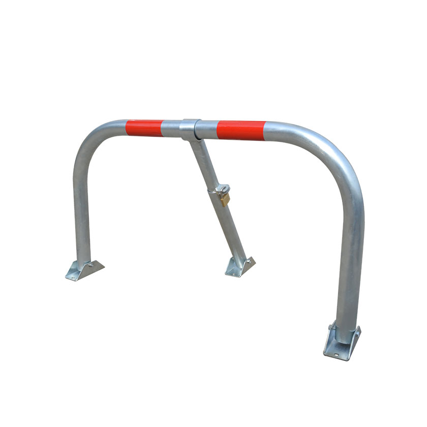 Steel lockable parking barriers.