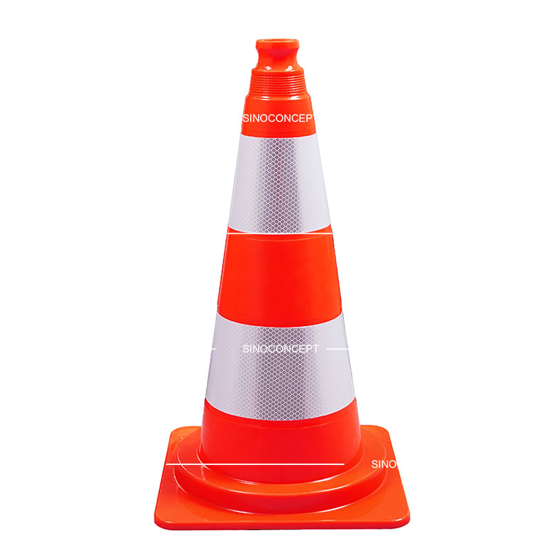 500 mm orange traffic cone also called traffic warning cones made of PVC material as a traffic safety device.