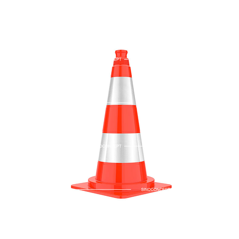 500 mm orange traffic cone also called traffic warning cones made of PVC material as a traffic safety device.