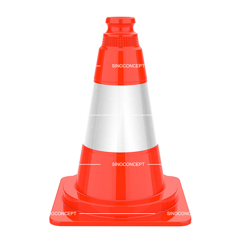 300 mm traffic cone of orange colour also called traffic warning cone made of PVC material as a traffic safety device.