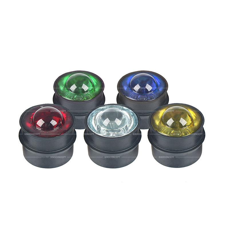 Glass reflective road studs of different colours also called road color studs used on roads as traffic safety devices