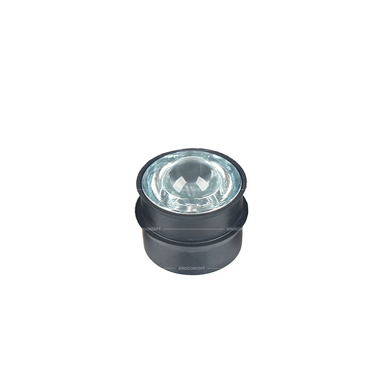 Small size glass road stud also called road reflector made of glass and steel used on road for traffic management
