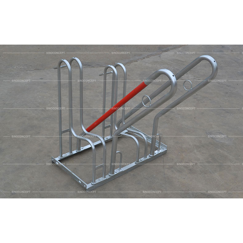 Lockable bike stand also called floor mounted bike rack made of steel with strong hot-dip galvanized construction for bike parking