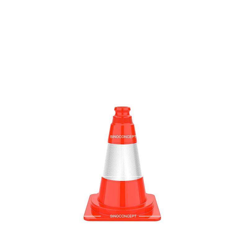 300 mm traffic cone of orange colour also called traffic warning cone made of PVC material as a traffic safety device.