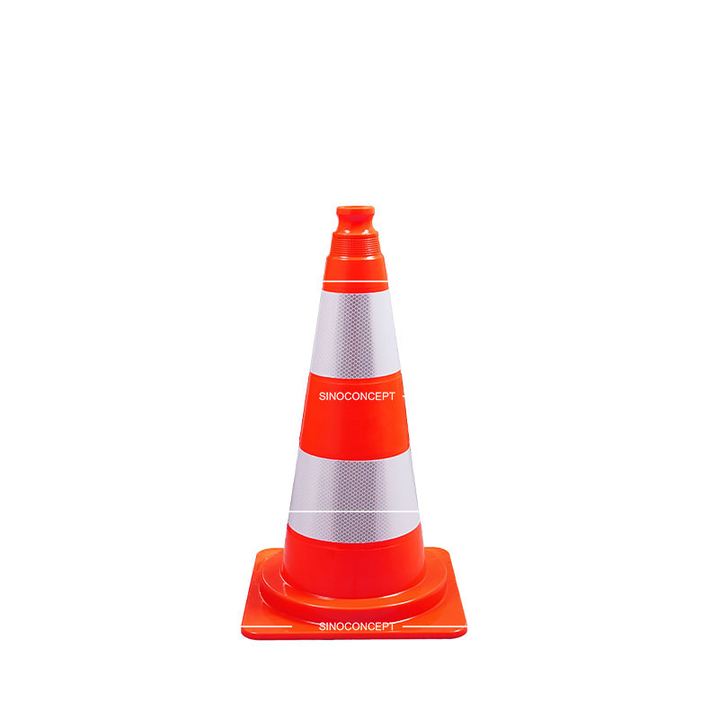 500 mm orange traffic cone also called traffic warning cones made of PVC material as a traffic safety device.